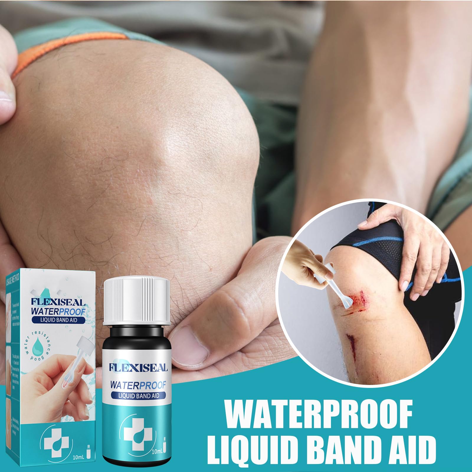 Cuidado de Grietas en la Piel,Gel Vendaje Yeso,Vendaje Impermeable y Transpirable,Vendaje Líquido,Vendas Impermeables de Uso Múltiple para Cortes y Rasguños,Tirita Líquida Impermeable,10ML,2PC