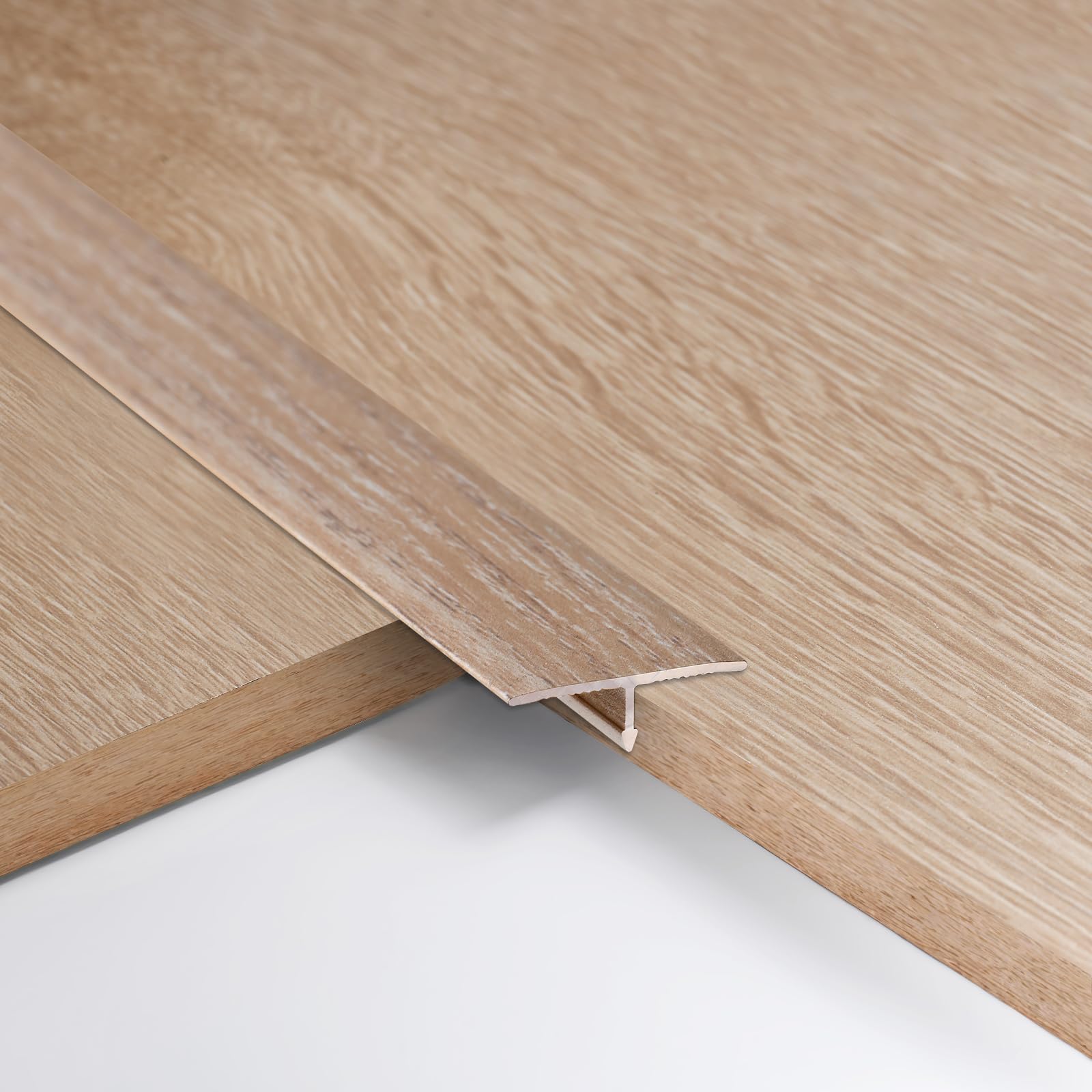 3pcs 2cm Aluminum T Molding Floor Transition Strip Metal Flat Divider Strip for Joining Floor Gaps Laminate Profile Flooring Edge Trim Cover Strips,0.9m Kakii