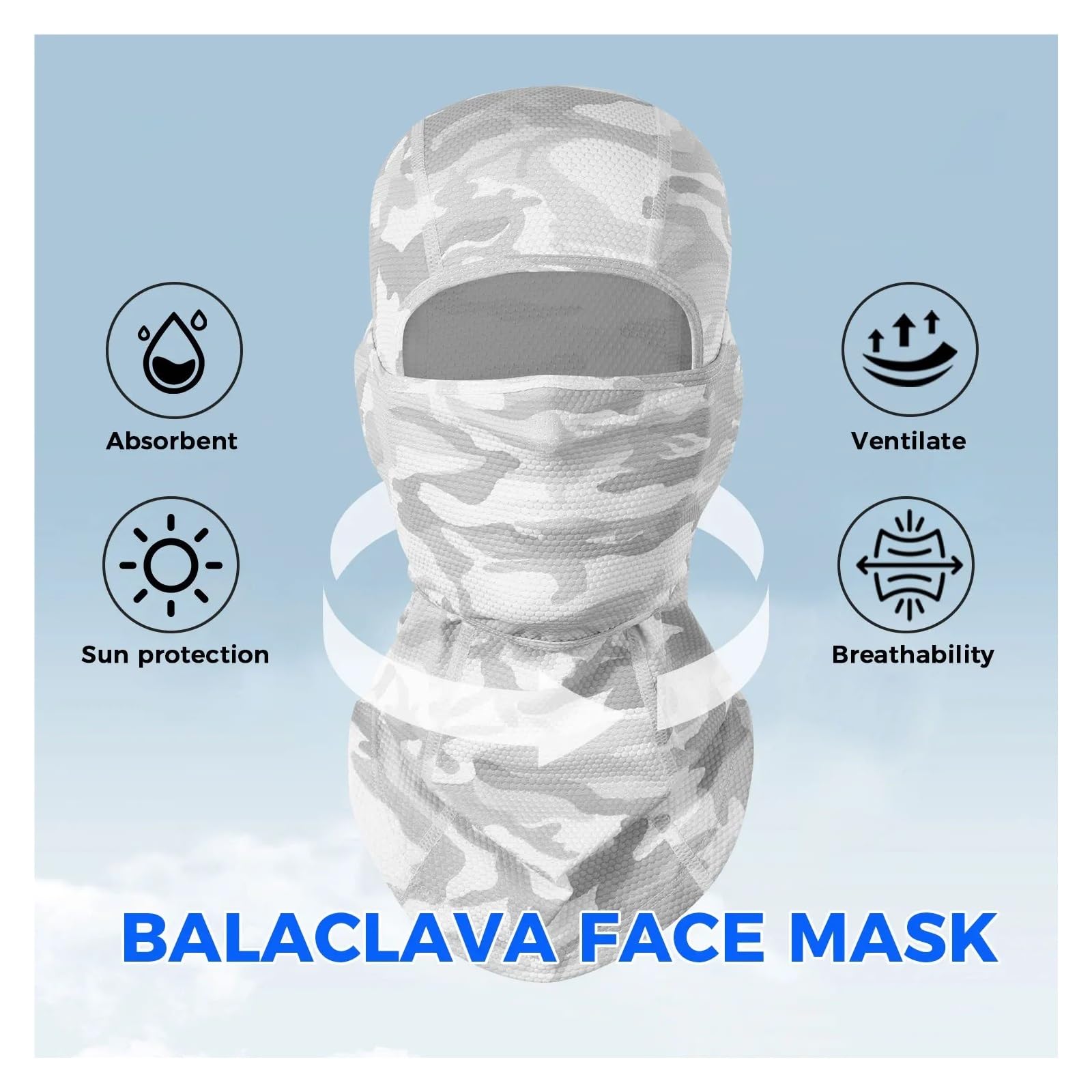 2 máscaras de esquí for Hombre, Gorro Integral, Transpirable, con absorción del Sudor, for Esquiar y Montar a Caballo para Esquí Ciclismo