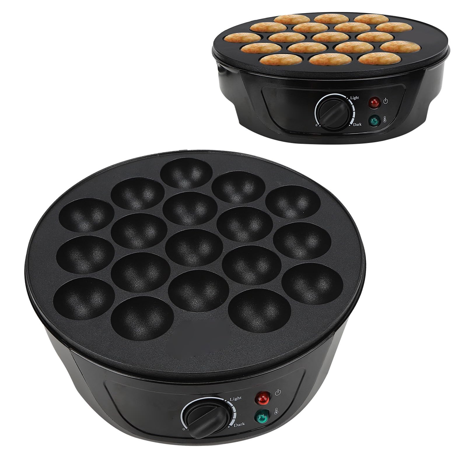 lyrlody Macchina per Takoyaki 18 Stampi Rotondi 750W Rivestimento Antiaderente