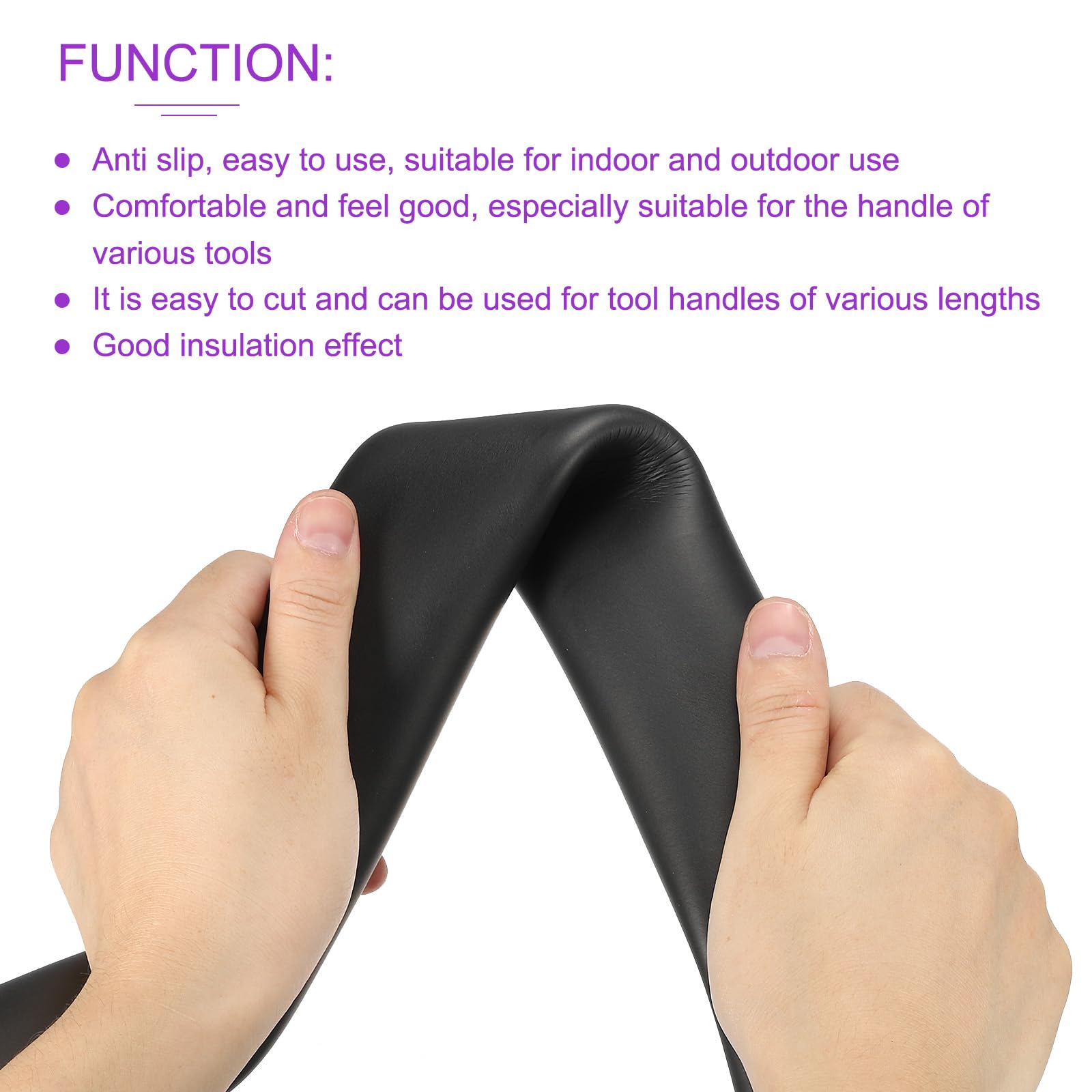 DMiotech 20mm ID X 5mm Épais 20" Noir Mousse Poignée Emballage Fermé Cellule Mousse Tubulure Antidérapant Pour Ustensile Outils Poignée Support