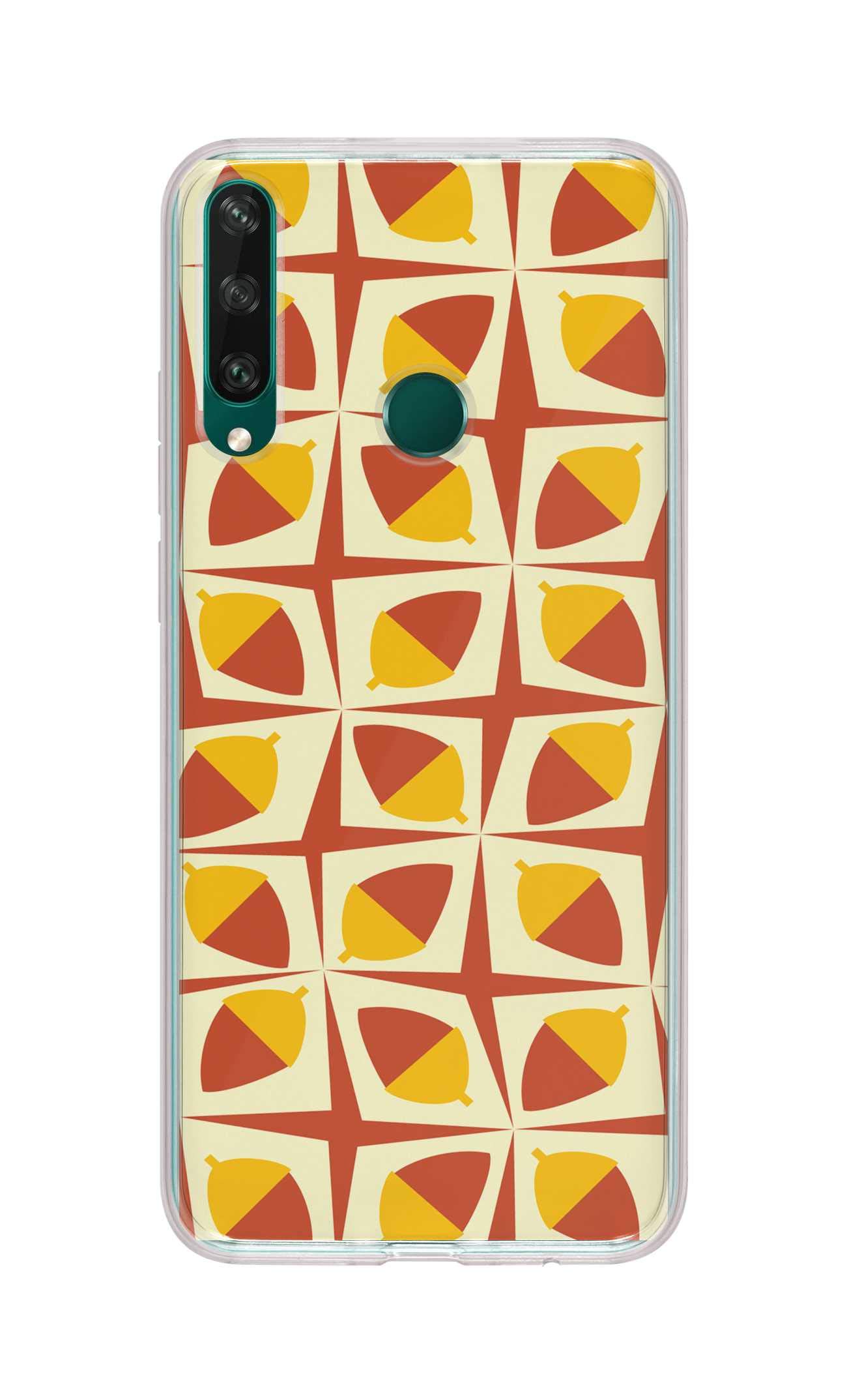 StylizeddCase Compatible with Huawei Y6p Classic Clear Case Soft TPU Gel Thin Transparent Flexible Cover [ Designed Case for Huawei Y6p ] - Acorns Full Print