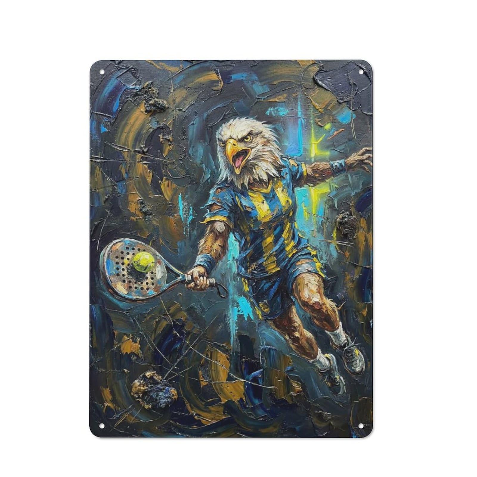 Junmoney Style-22 Eagle Paddler Painting Vintage Metal Wall Decor 40X30cm, Vintage Metal Sign For Cafe, Bistro, Bakery Or Restaurant