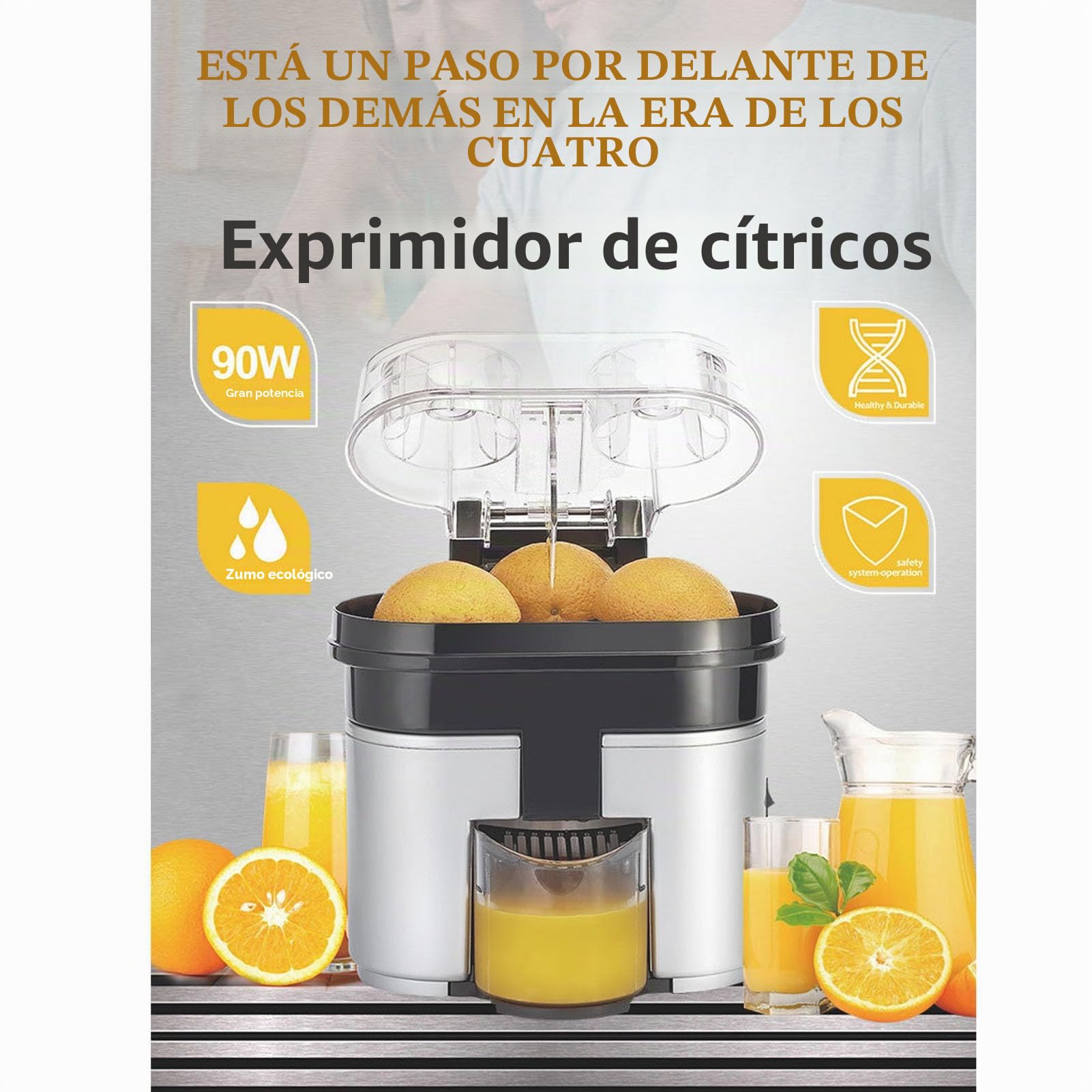 Asixxsix Exprimidor Eléctrico de Cítricos de Doble Cabezal, Exprimidor Eléctrico de Naranjas, Exprimidor de Cítricos, Exprimidor Automático para Naranja, Limón, Lima, Pomelo