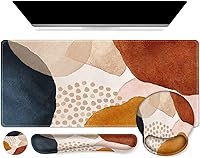 Vista 14 de iCasso - Alfombrilla de mouse, juego grande de alfombrillas de escritorio rosa, 4 en 1 XXL, alfombrilla de mouse + reposamuñecas para teclado +