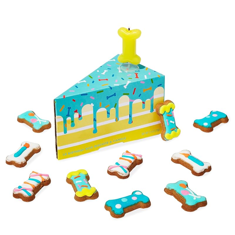 Petisco para Cães Adultos com Biscoitos de Gengibre, Vela e Caixa Presente Thoughtfully – Pacote com 10