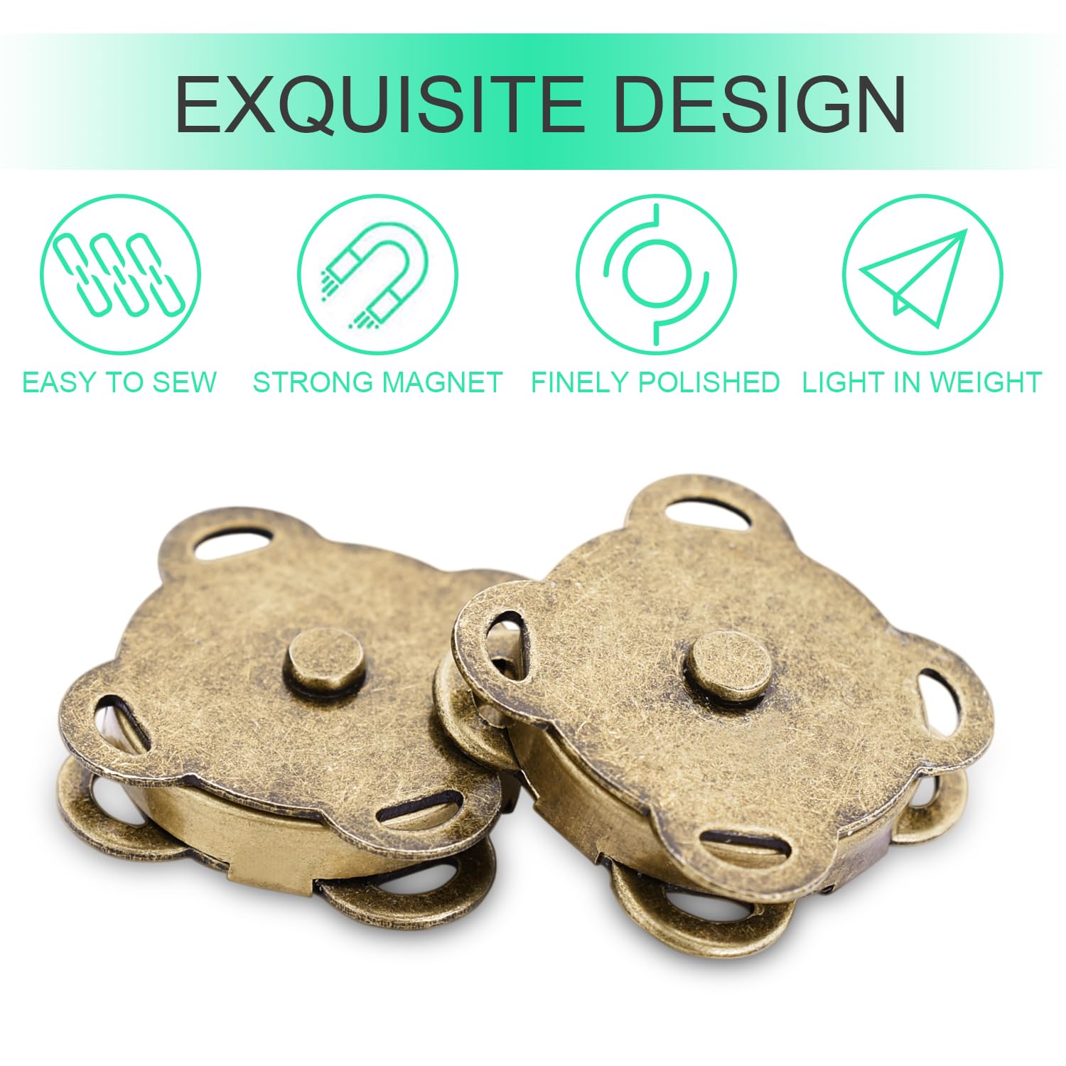 CooBigo Lot De 12 Boutons Magnétiques En Alliage Dur, 18 Mm, Parfaits Pour Les Loisirs Créatifs, Sacs à Main, Sacs, Vêtements