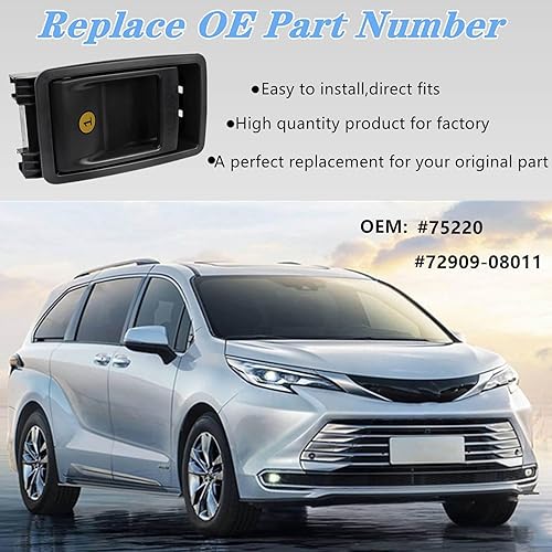 Miniatura 2 de XYWZV Bisel de la manija de liberación del pestillo del asiento trasero plegable 72909-08011, se adapta a Toyota Sienn 2014-2018, reemplaza 75220