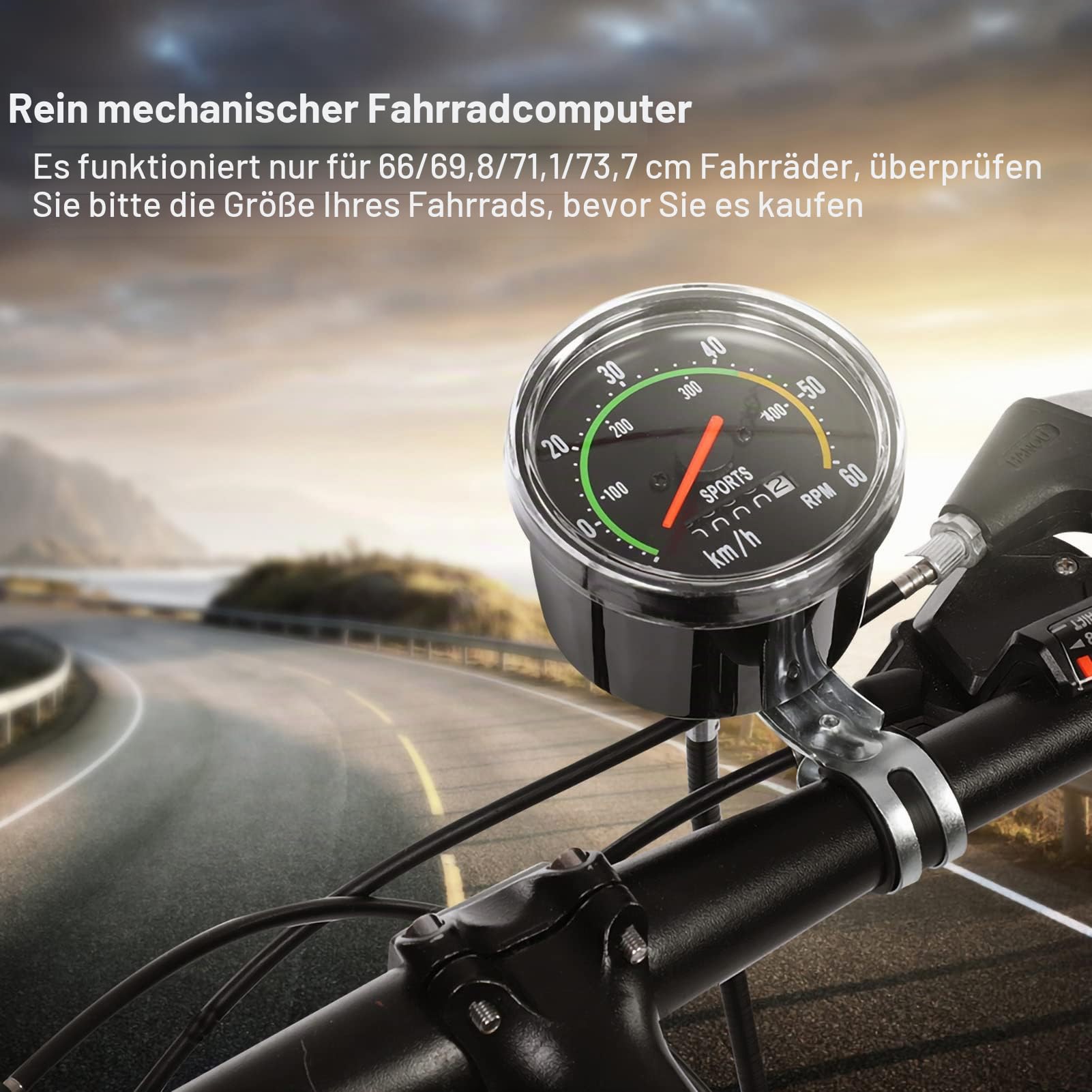 Lwuey Fahrrad Tacho Analog Retro, 26 28 29 Zoll Fahrrad Tachometer Analoger