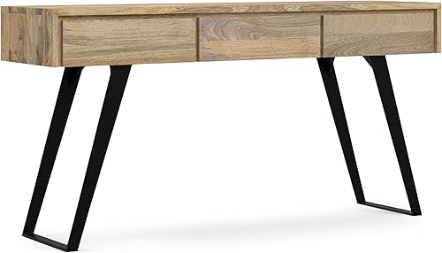 Miniatura 115 de SIMPLIHOME Lowry - Mesa auxiliar cuadrada de madera de acacia maciza y metal, de 22 pulgadas de ancho, moderna, industrial en marrón envejecido café