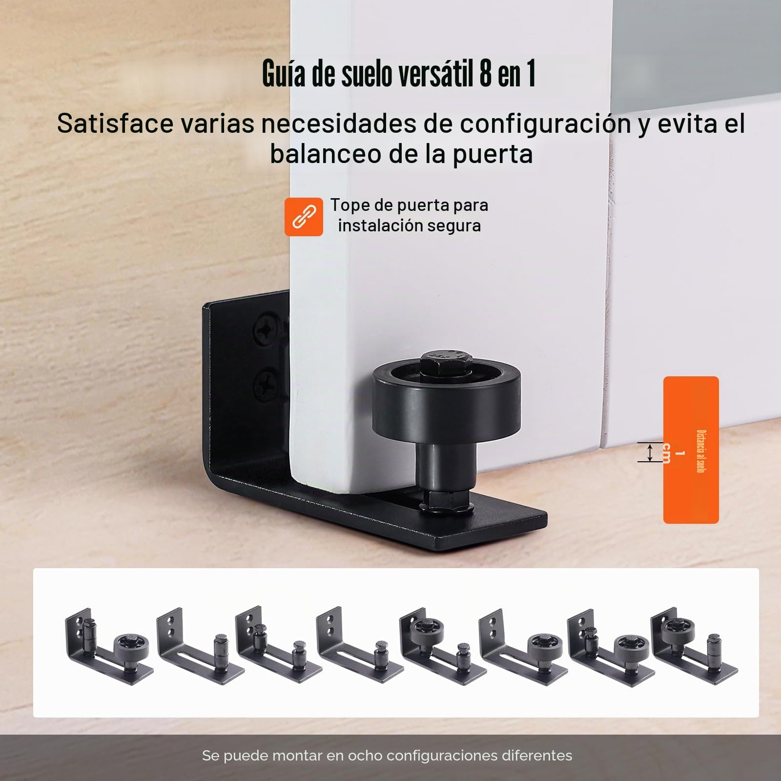 VEVOR Kit de Herrajes y Puerta de Granero Puerta Corrediza de Vidrio de 762 x 2134 mm Puerta de Granero con Guía de Piso 8 en 1, Manija de Puerta, Paneles de Madera de Abeto y Vidrio Esmerilado