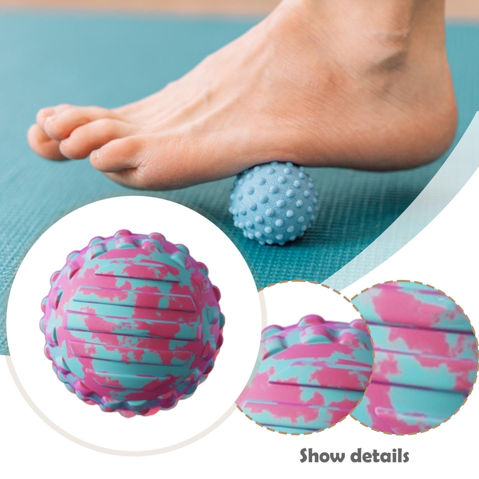 Gralara Rodillo de masaje miofascial para fascitis y tejido profundo, ideal para mujeres, hombres y trabajadores, para pies, cuello y pies, Style D