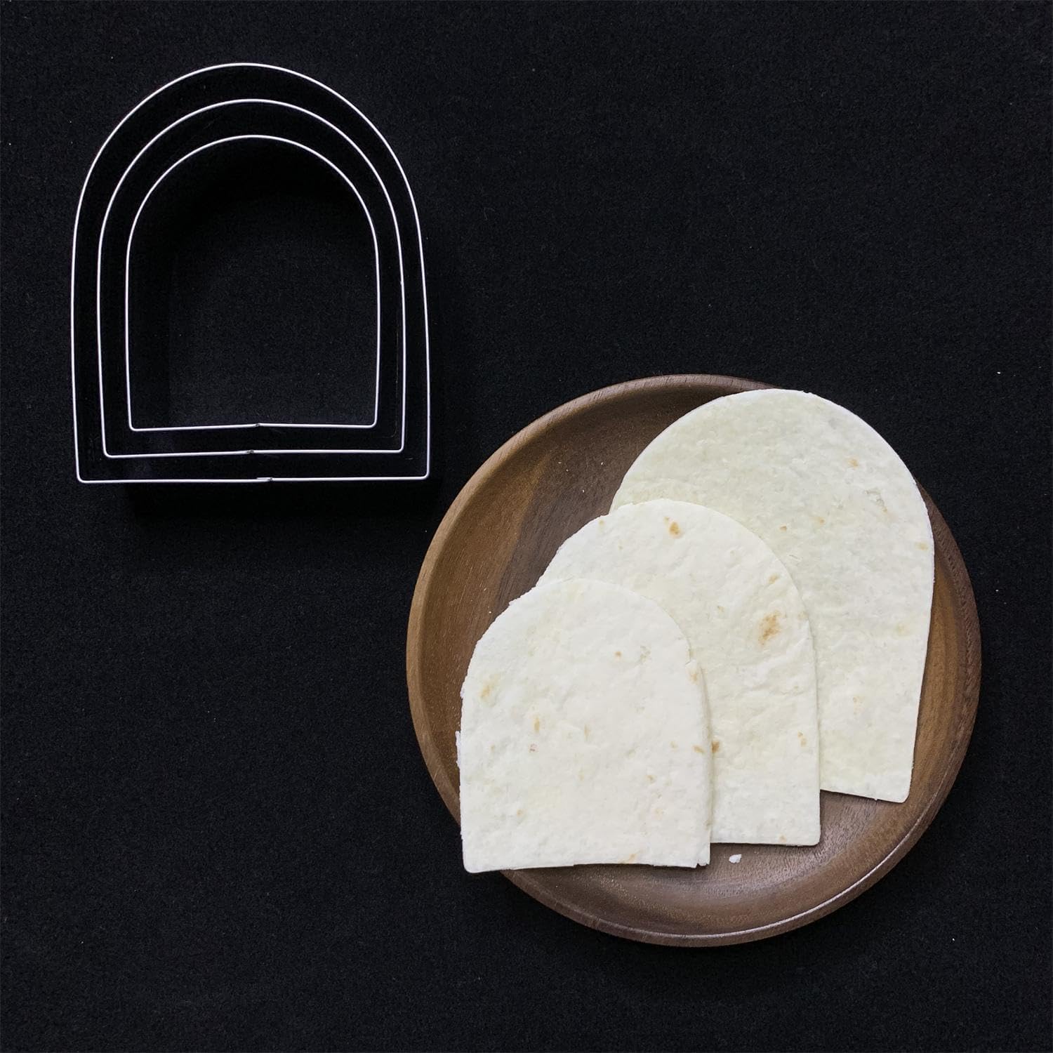 Juego de cortadores de galletas de arco de 3.5 pulgadas, 3 pulgadas, 2.5 pulgadas, 3 piezas, aptos para lavavajillas, cortadores de galletas de acero inoxidable, moldes de fondant