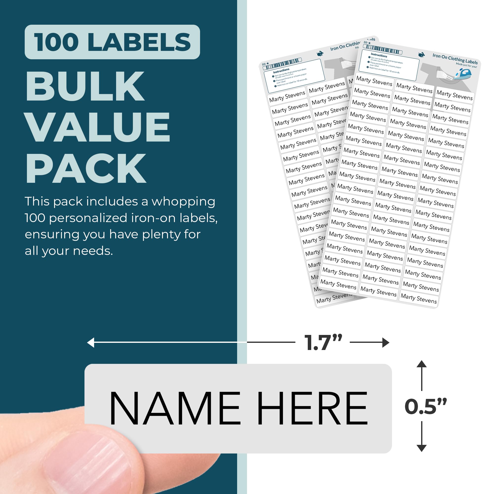 100 Etiquetas Para Coser A La Ropa. Etiquetas Personalizadas De Tela 100% ALGODÓN. Cintas De Nombre Para Guarderías, Escuelas, Colegios Y Residencias