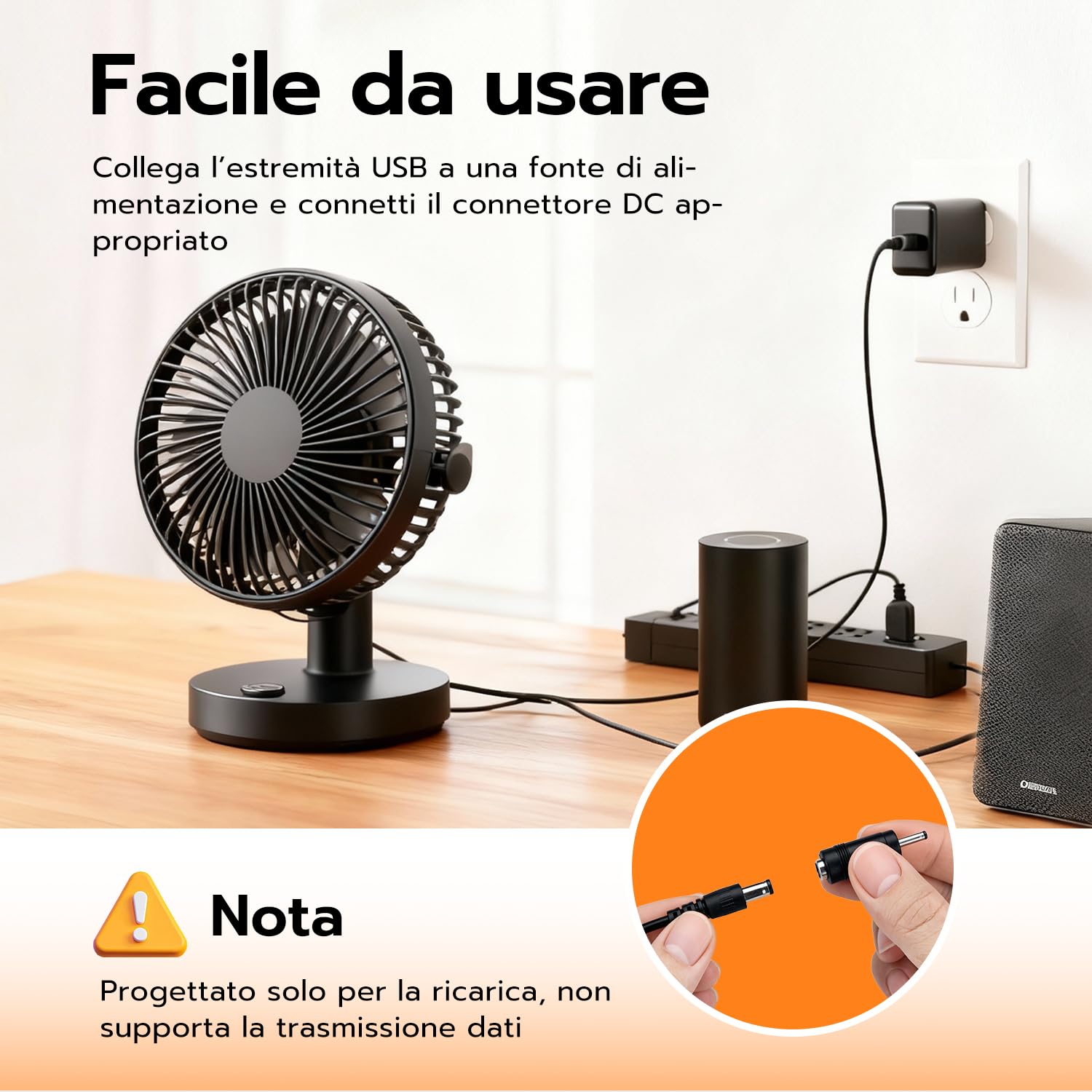 Cavo di Alimentazione da USB a DC 5V,Cavo di Ricarica USB con 5 connettori DC, Ingresso a Uscita DC 5,5 x 2,5 mm, per router, CCTV