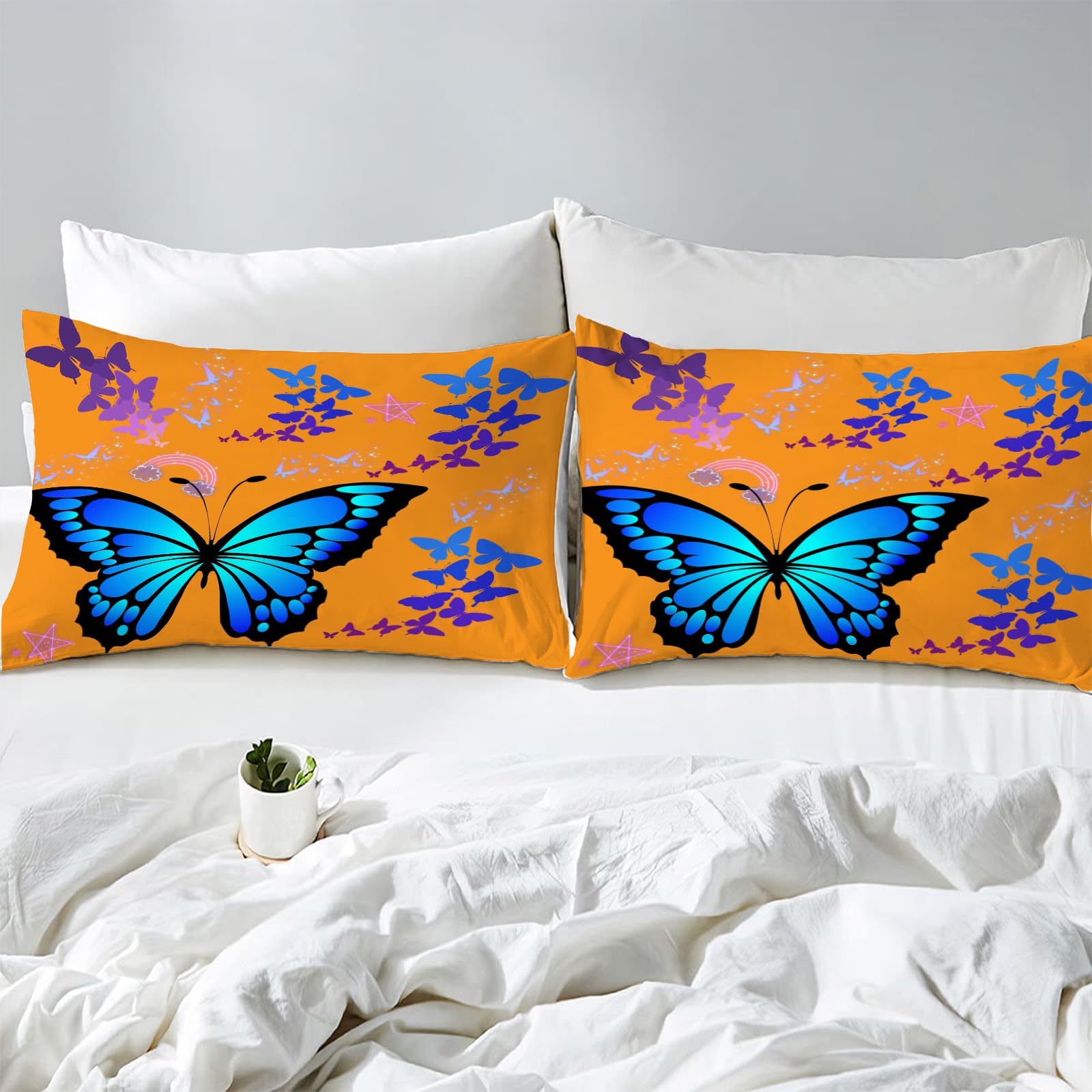 Pggong Bettwäsche Set 3-tlg. - Schmetterlinge & Herzen Design