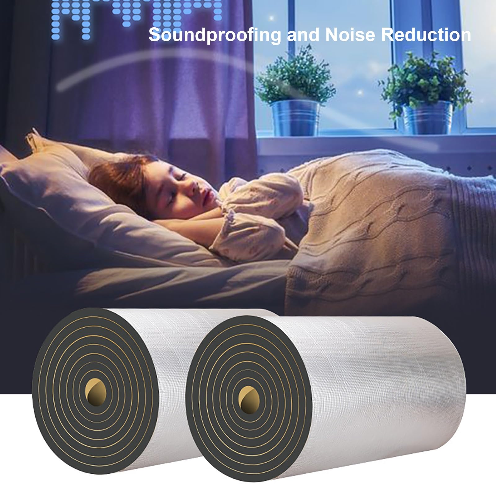 Lámina de Aluminio autoadhesiva de algodón for Aislamiento acústico, Rollo de Aislamiento Reflectante, lámina de Aluminio autoadhesiva for techos, Reflector de Calor y Barrera Radiante(15mm—1 * 4m)