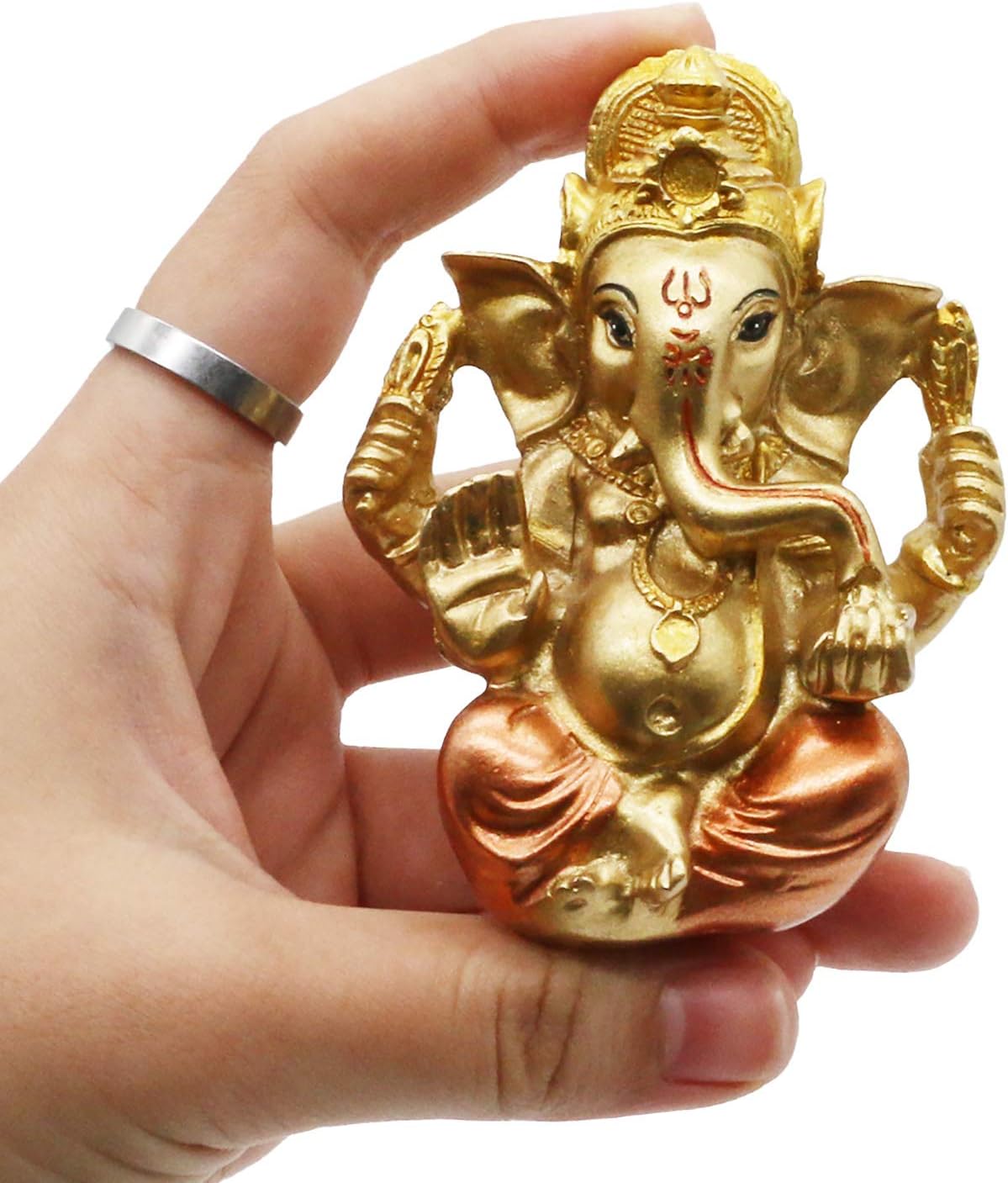 BangBangDa Hindu Ganesh for Car Dashboard - Indian Mini Ganesha Statue Decor India Home Office Temple Mandir Pooja Items Diwali Gift Murti Ganpati Idol Yoga Zen Meditation Room Altar Shrine Kit