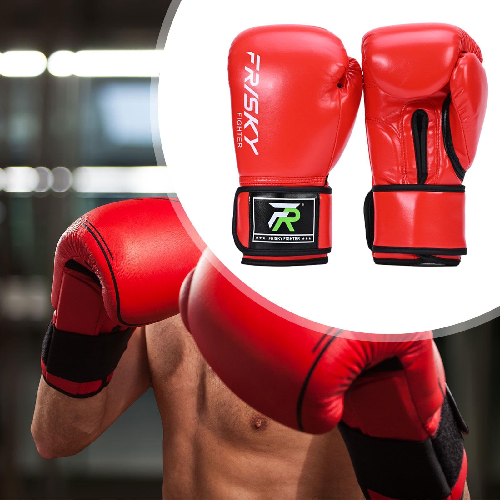 Guantoni da, Attrezzatura per Allenamento Uomo E Donna, Guantoni da, Guantoni da Pugilato per MMA, Sparring, Grappling, Kickboxing, Rosso 10OZ