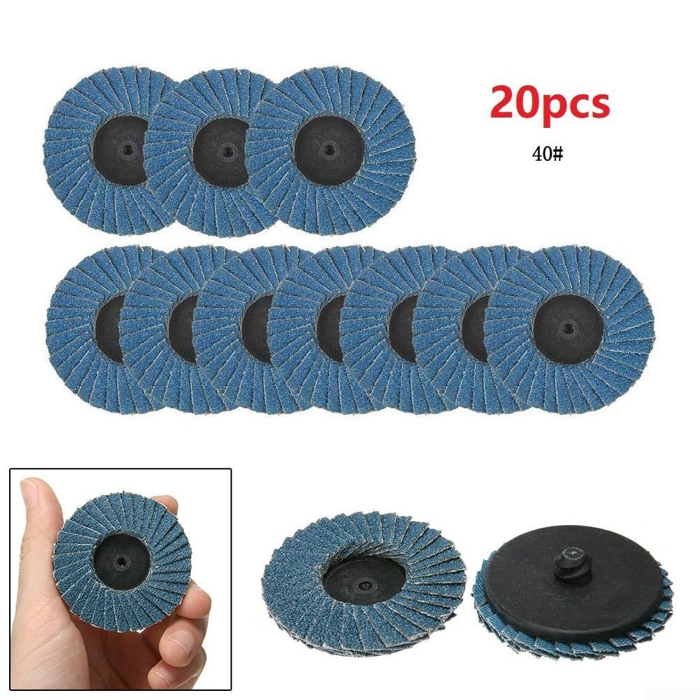 Mola per Lucidare, Mole Lamellari, Confezione da 20 50 Mm X 6 Mm Disco Lamellare in Zirconio con Gambo da 1/4 Pollici Mola Abrasiva per Metallo Arrugginito