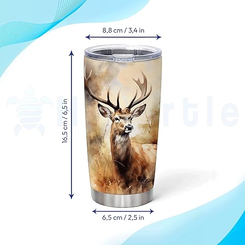 Vista 35 de Hyturtle Regalos personalizados de caza para hombres, vaso de caza de camuflaje de 20 onzas, taza de café de viaje de acero inoxidable, regalo