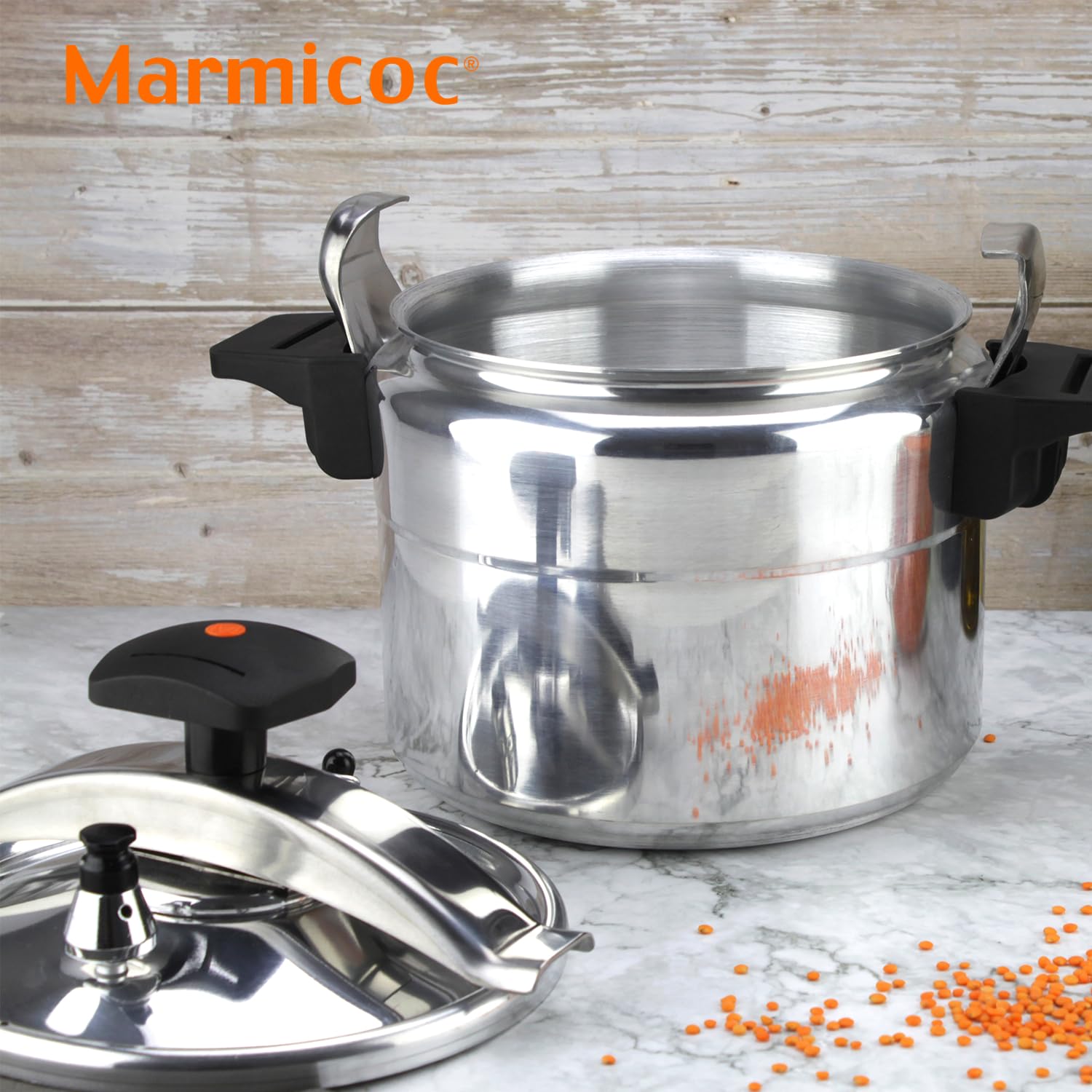 Alumax - Olla a Presión Tradicional de 10L, Aluminio Extra Grueso, 3 Sistemas de Seguridad, Compatible con Vitrocerámica, Gas y Eléctrica