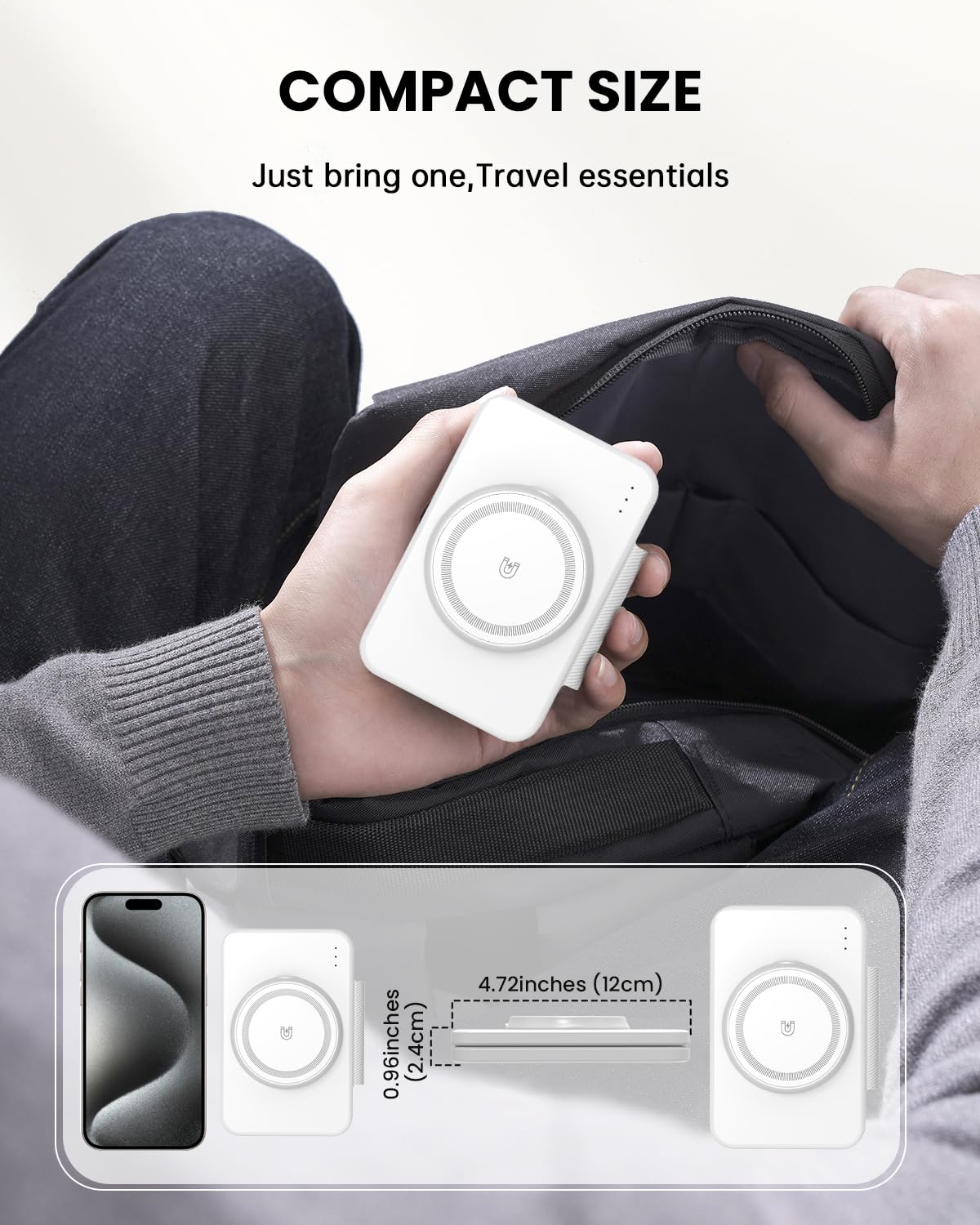 GEEKERA Magnetisches Ladegerät, 3 in 1 Ladestation für Apple Watch und iPhone Air/17/16/15/14/13/12/Pro Max, Induktive Ladegerät für iWatch 2-Ultra3, Faltbare Charger Stand für AirPods 2-Pro3, Weiß