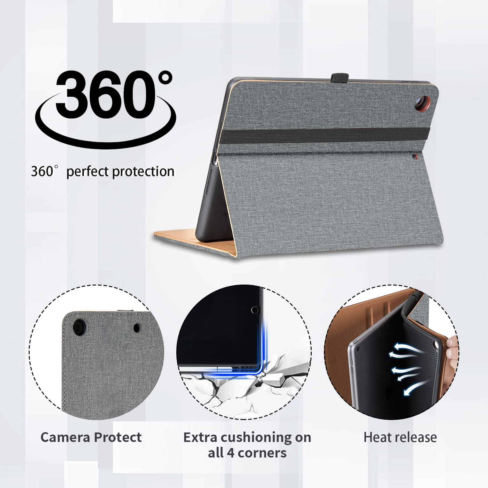 Custodia Per IPad 9.7 (2018/2017) E IPad Air 1/2: Cover In Pelle PU Con Rotazione 360°, Fiorata, Con Stilo