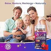 Vista 7 de Gomitas de glicinato de magnesio de 400 mg, gomitas de magnesio de alta absorción con L-teanina, Ashwagandha y GABA para relajación, alivio