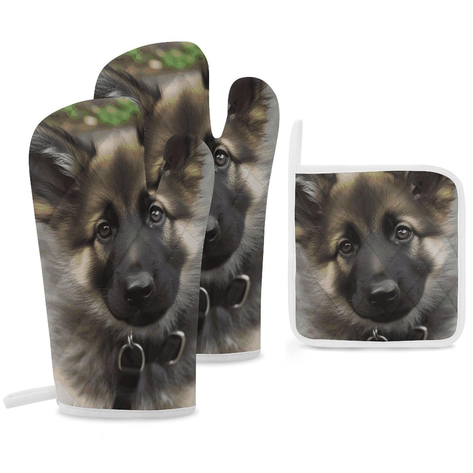 Gants de cuisine et maniques mignons chiot berger allemand pour vos repas en famille