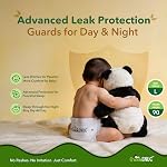 Bamboo Diaper - Size 3 Latex and Chlorine Free Diapers for Toddlers - Ultra Soft Bamboo Fiber Leak Proof Diapers with Wetness Indicator - Comfortable for Babies 12-36 months 10 to 14 kg