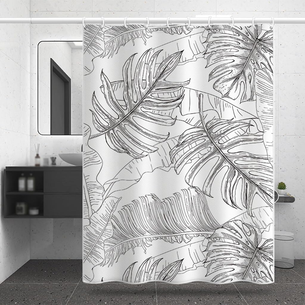 Shower Liner Shower Curtain Bathtub Curtain Hotel Waterproof Partition Curtain Bathroom Shower Curtain Polyester Waterproof Shower Curtain Suitable for Bathroom (Size : W80xH180cm) ()