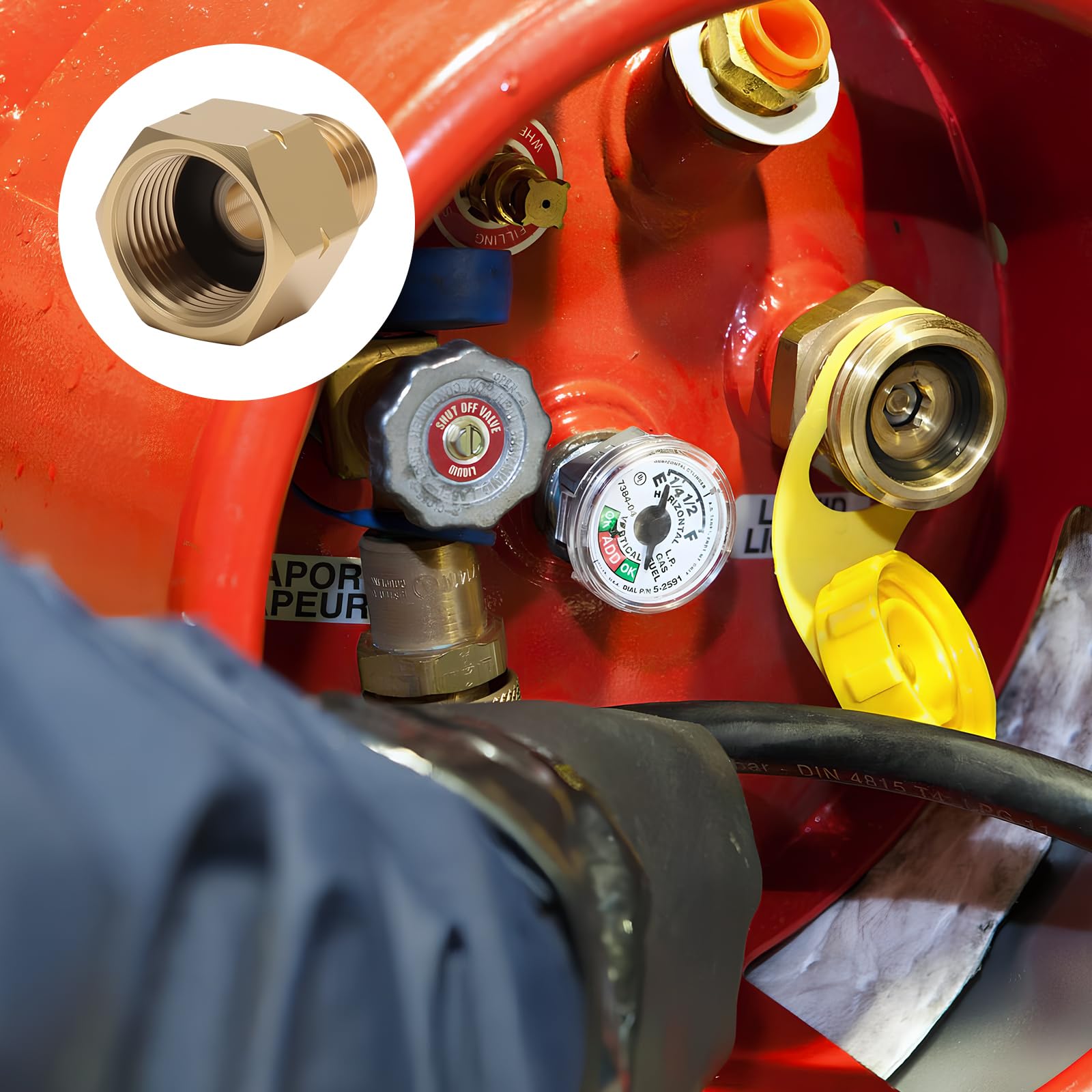 Pwshymi Adattatore per Gas in Ottone da 1/4 di Pollice Adattatore per