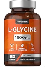 L-Glycin 1500mg | 180 Vegane Tabletten | Aminosäure Glycine | Hohe Konzentration pro Tablette | by Horbaach