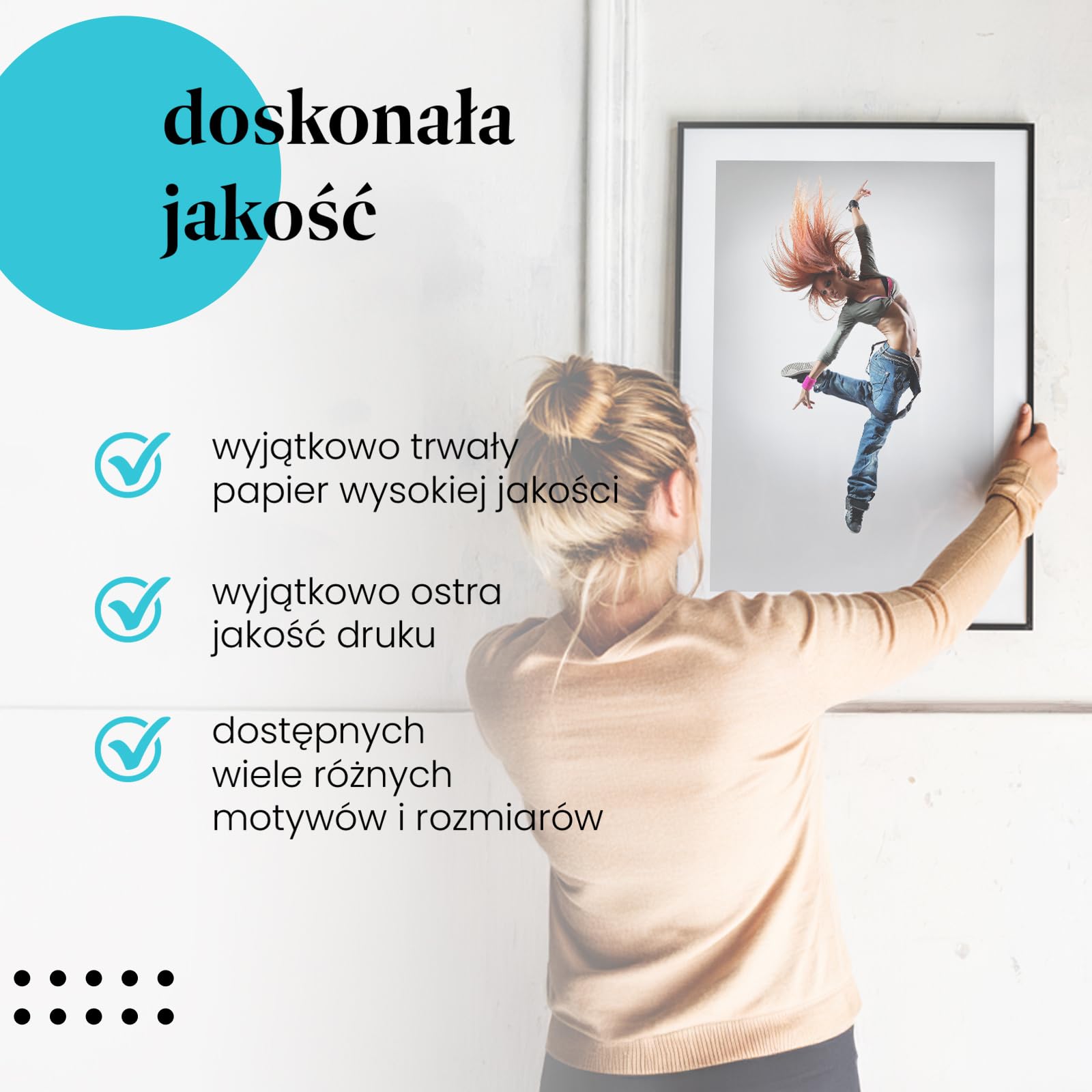 Postereck - 0191 - Hip hop, tancerz, muzyka, street dance, kobieta. Wydruk, Druk, Sztuka Ścienna, Dekoracja. - ekran - 75,0 cm x 50,0 cm