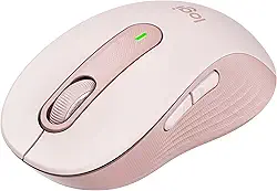 Mouse Sem Fio Logitech Signature M650 com Design de Tamanho Compacto, Clique Silencioso, Botões Laterais Personalizáveis, Conexão USB e Bluetooth - Rose