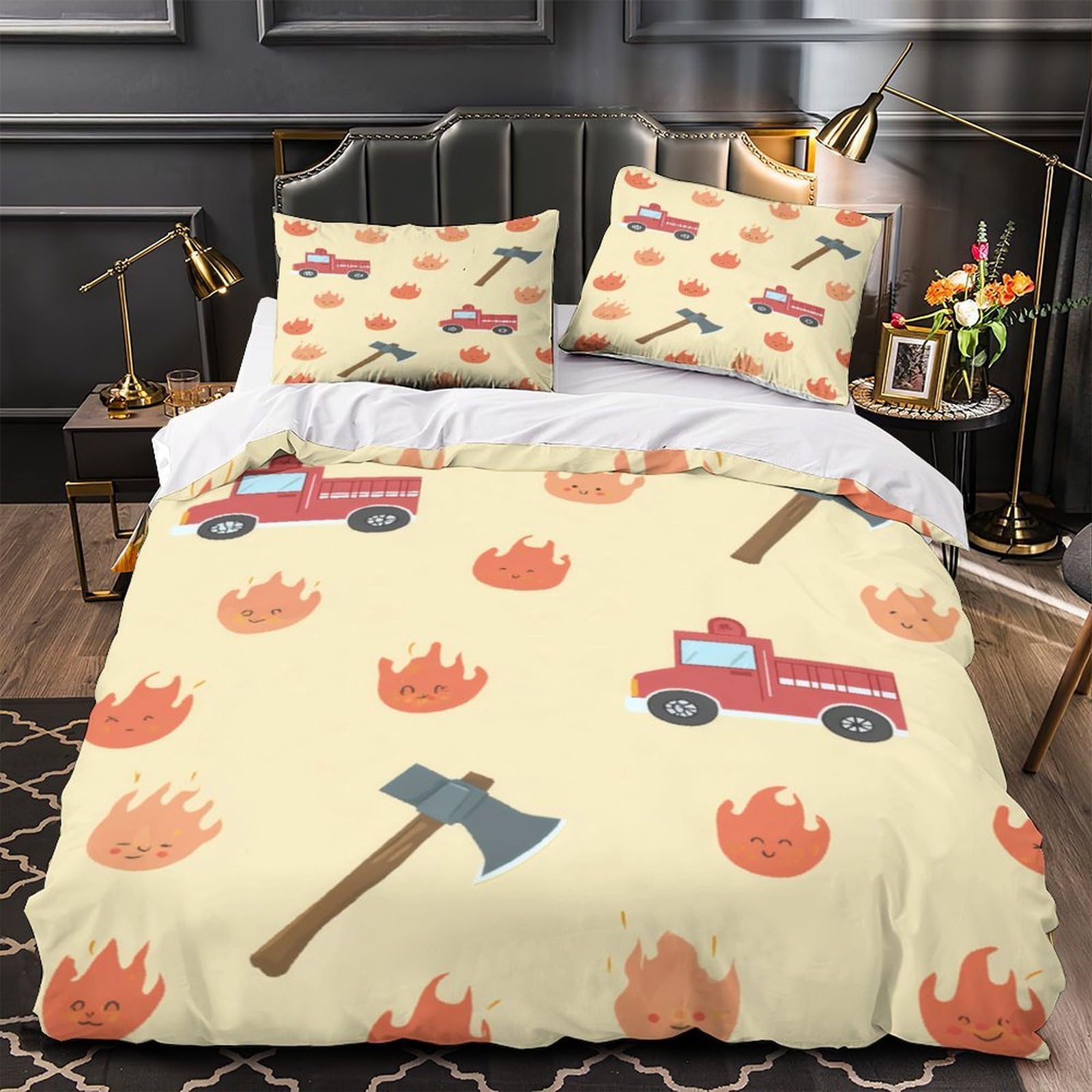 Housse de couette avion de chasse hypoallergénique contre les acariens lit king 220x240