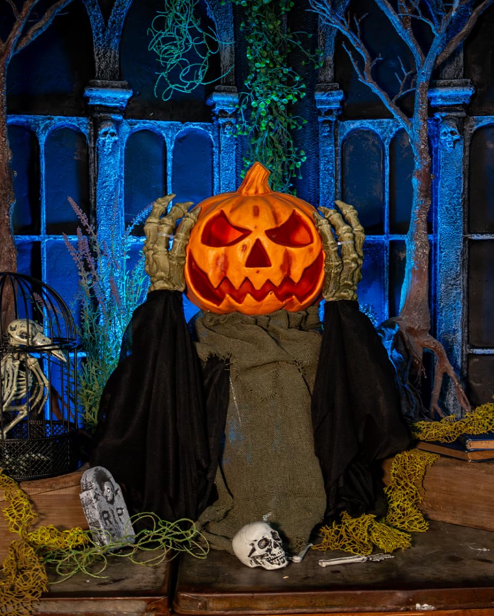 Horror-Shop Kürbis Groundbreaker mit Pop Up Kürbis Fratze