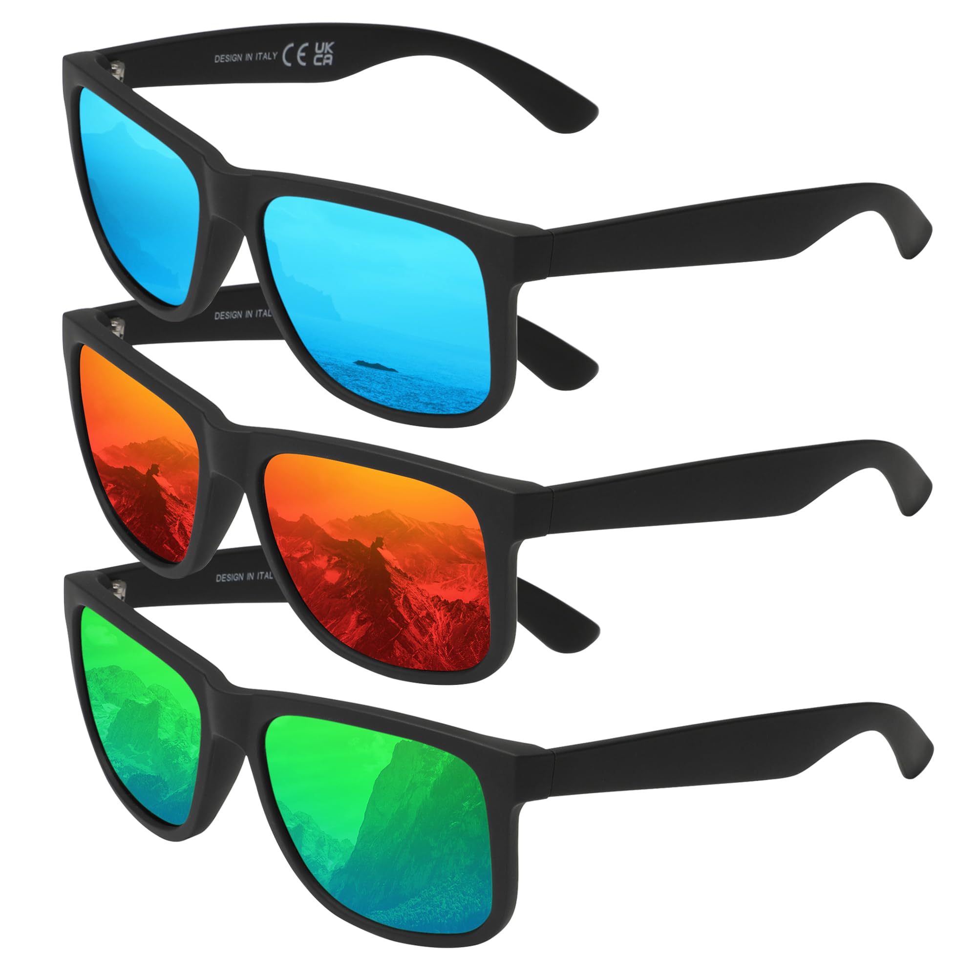 Gafas de sol polarizadas de moda unisex en pack de 3 piezas para deportes al aire libre 8