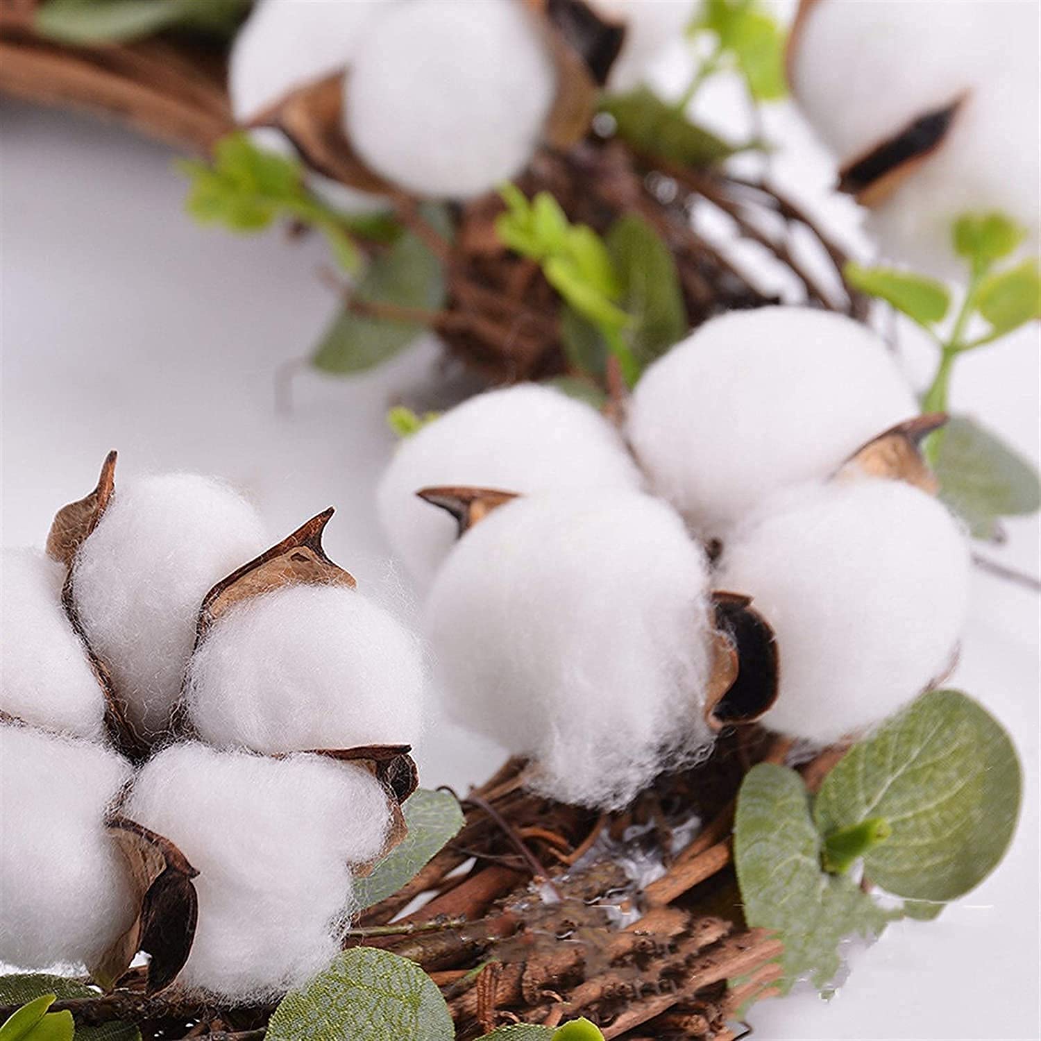 WEIGE Couronne d'automne Couronne Artificielle Couronne de noël Couronne décoration Banquet de Mariage noël Maison Boule de Coton Fleur séchée Plante