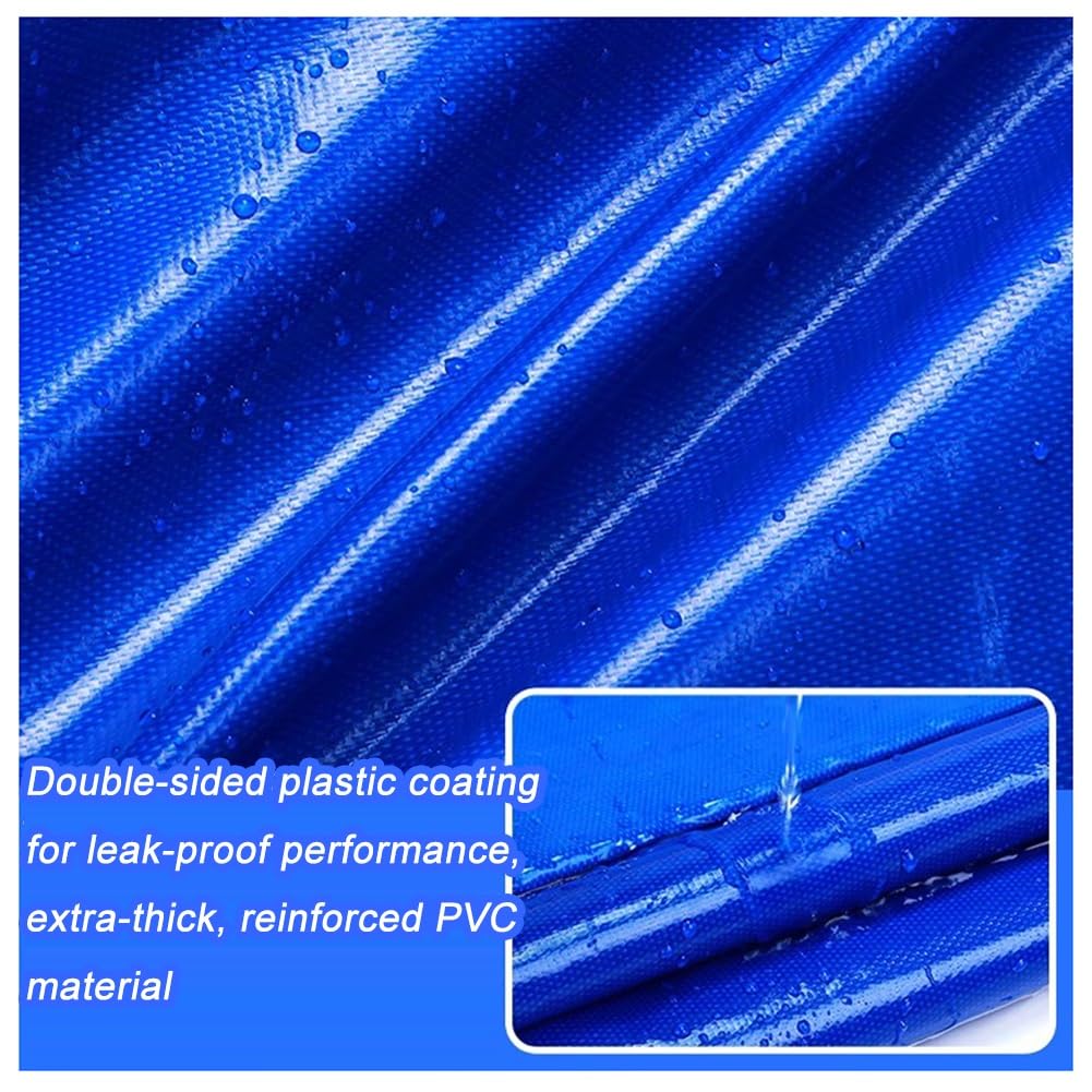 Lona de PVC resistente de 500 g/m² con ojales reforzados, plegable, antidesgarros, para exteriores, lona impermeable de 3 x 6 m, para camping, techo, patio, lluvia y refugio solar