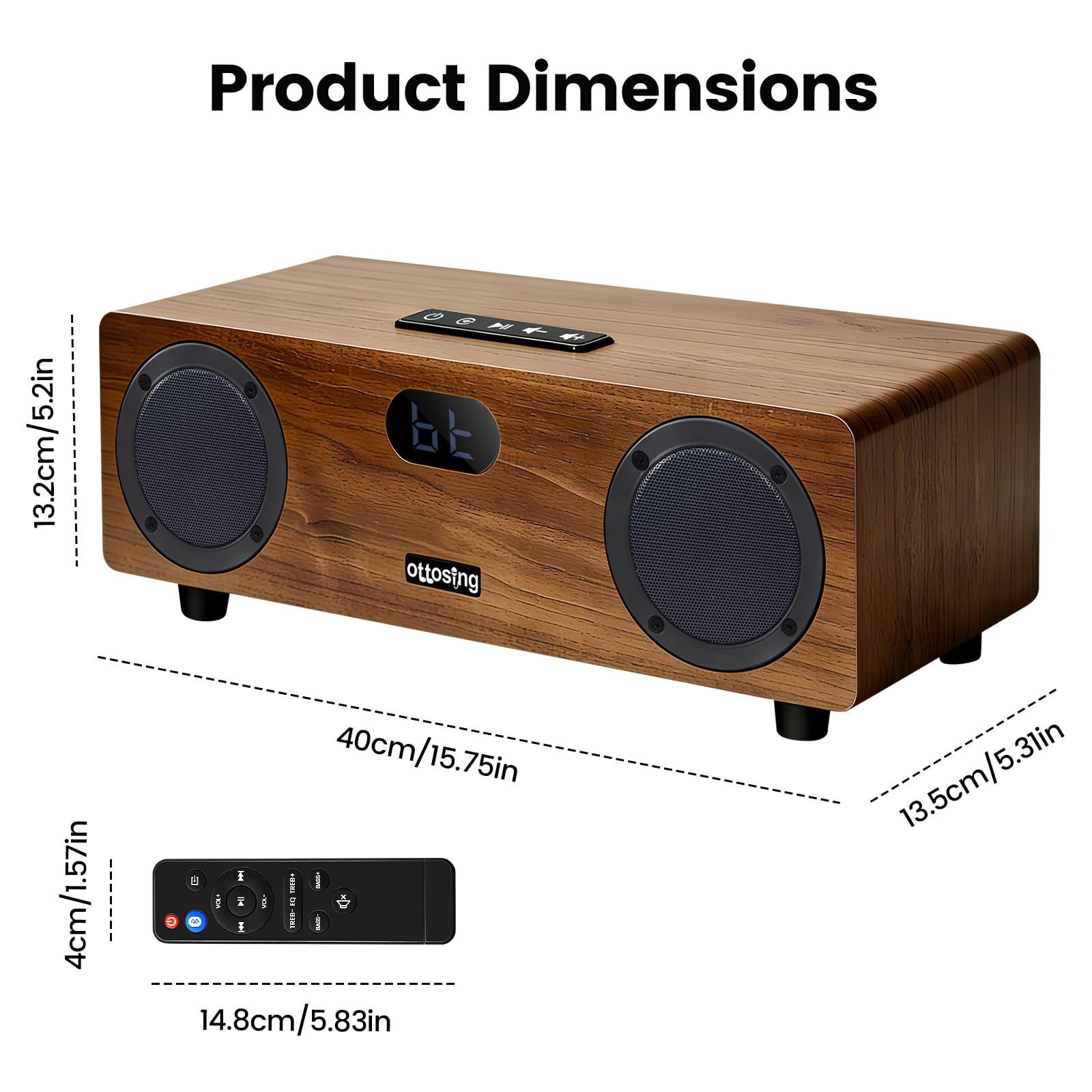 Altoparlante Bluetooth a 2.0 canali 40 W, Bluetooth 5.0 con ottico/coassiale/HDMI ARC/AUX/USB, DSP Tuning altoparlante in legno supporta MP3/WAV, suono stereo per casa/interno