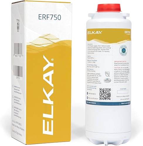 Elkay Genuino ERF750 WaterSentry plomo + microplásticos NSF/ANSI certificado residencial filtro residencial (ezH2O Liv y grifo filtrado)