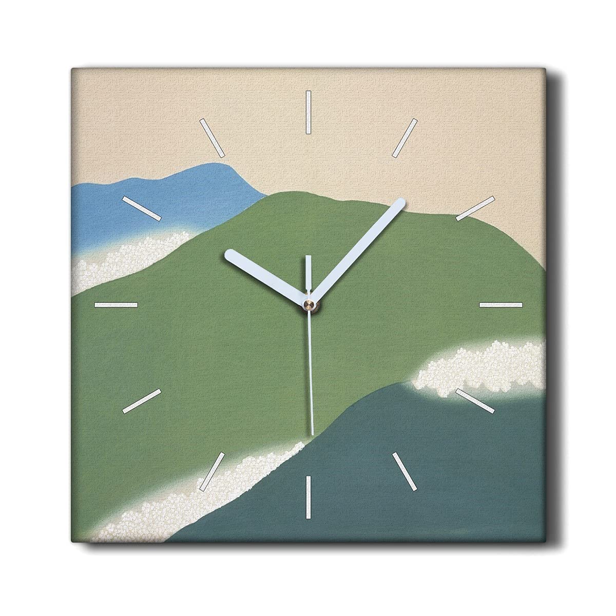 Horloge sur Toile 30x30cm Coloray Fleurs de Montagne pour Salon