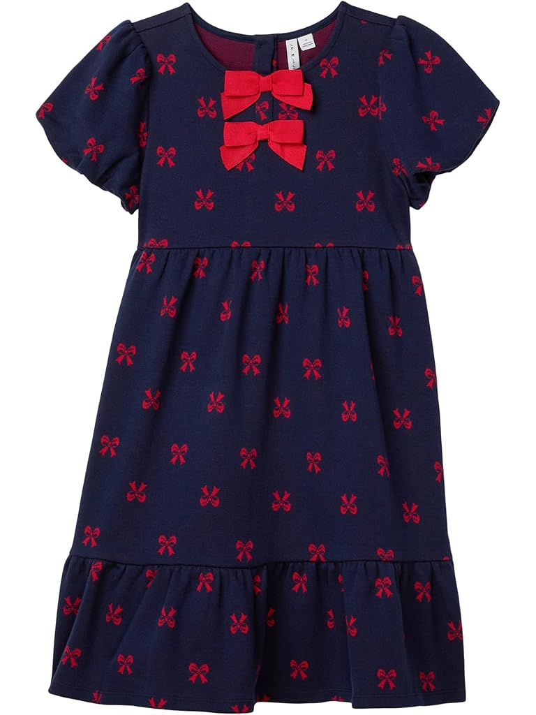 Navy Janie and Jack Bow Print Dress (Toddler/Little Kid/Big Kid)
