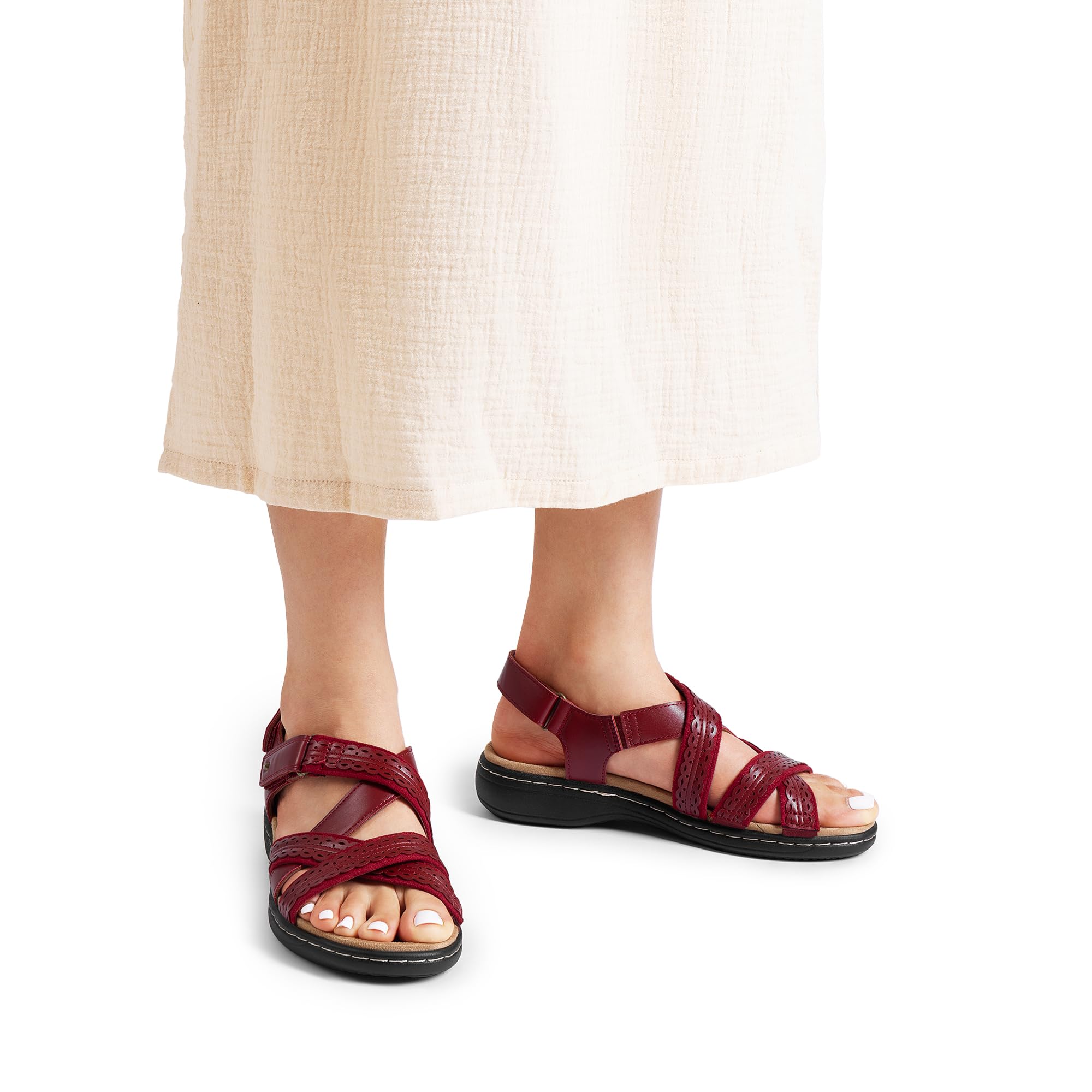 DREAM PAIRS Sandali da donna con supporto dell'arco plantare comodo aperto Toe Dress Flats Sandali da passeggio per l'estate