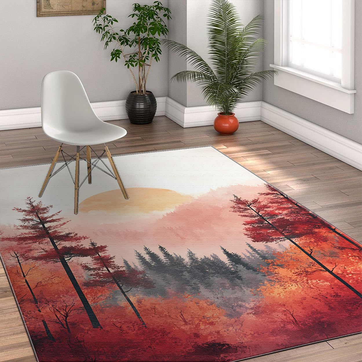 Tapis de style impressionniste coucher de soleil salon chambre doux 80x120