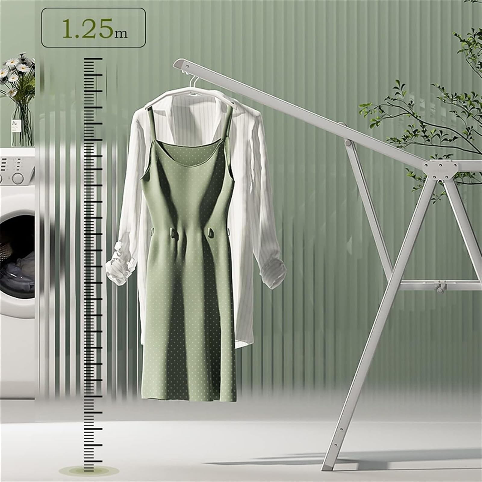 Tendedero para ropa Tendedero para ropa de 2 niveles - Secadora portátil plegable para interiores y exteriores para ropa, toallas y edredones - Soporte para ropa de lavandería ajustable en altura To