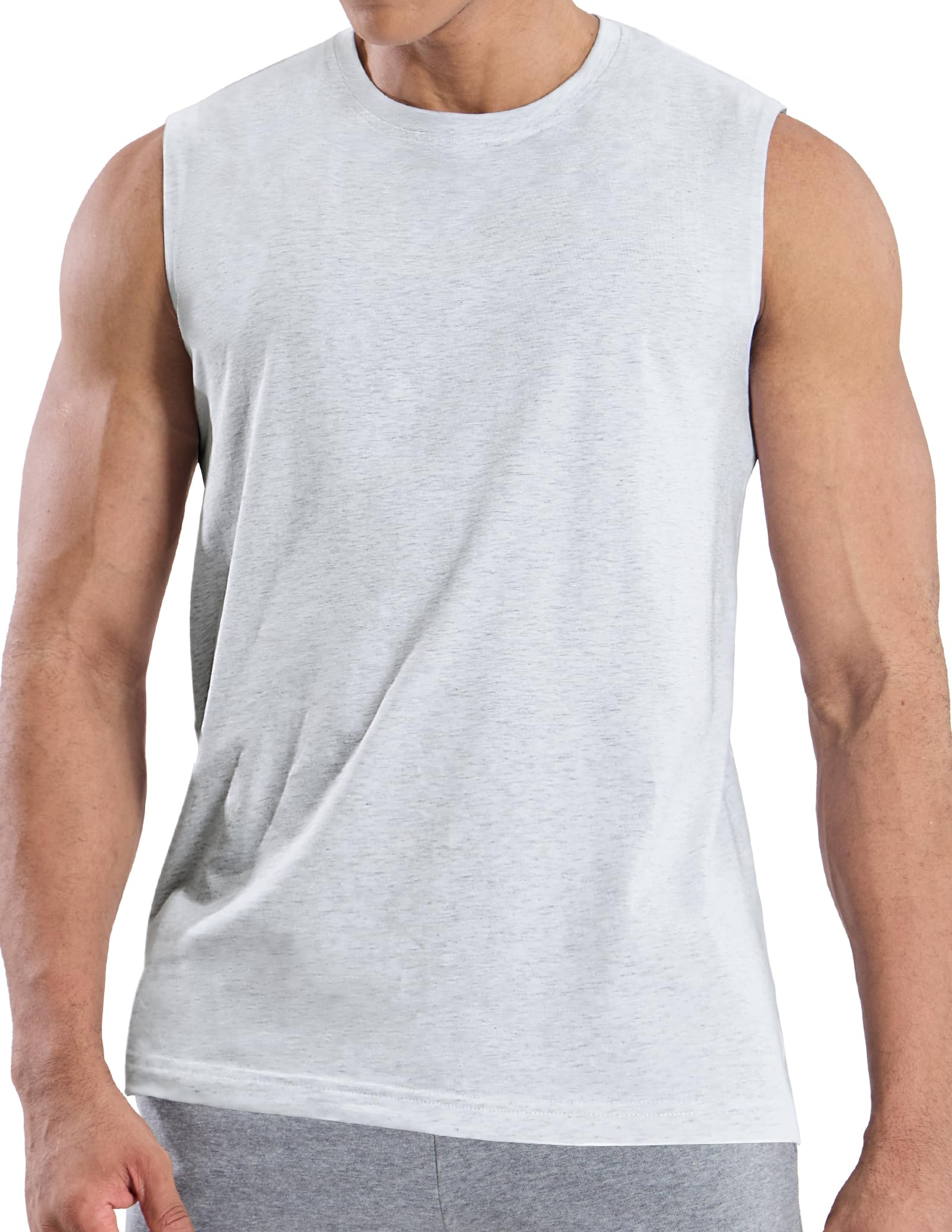 MIER Men's Tank Tops Cotton Sleeveless Muscle Shirts for Workout Running Athletic Gym Lounge Casual, Breathable