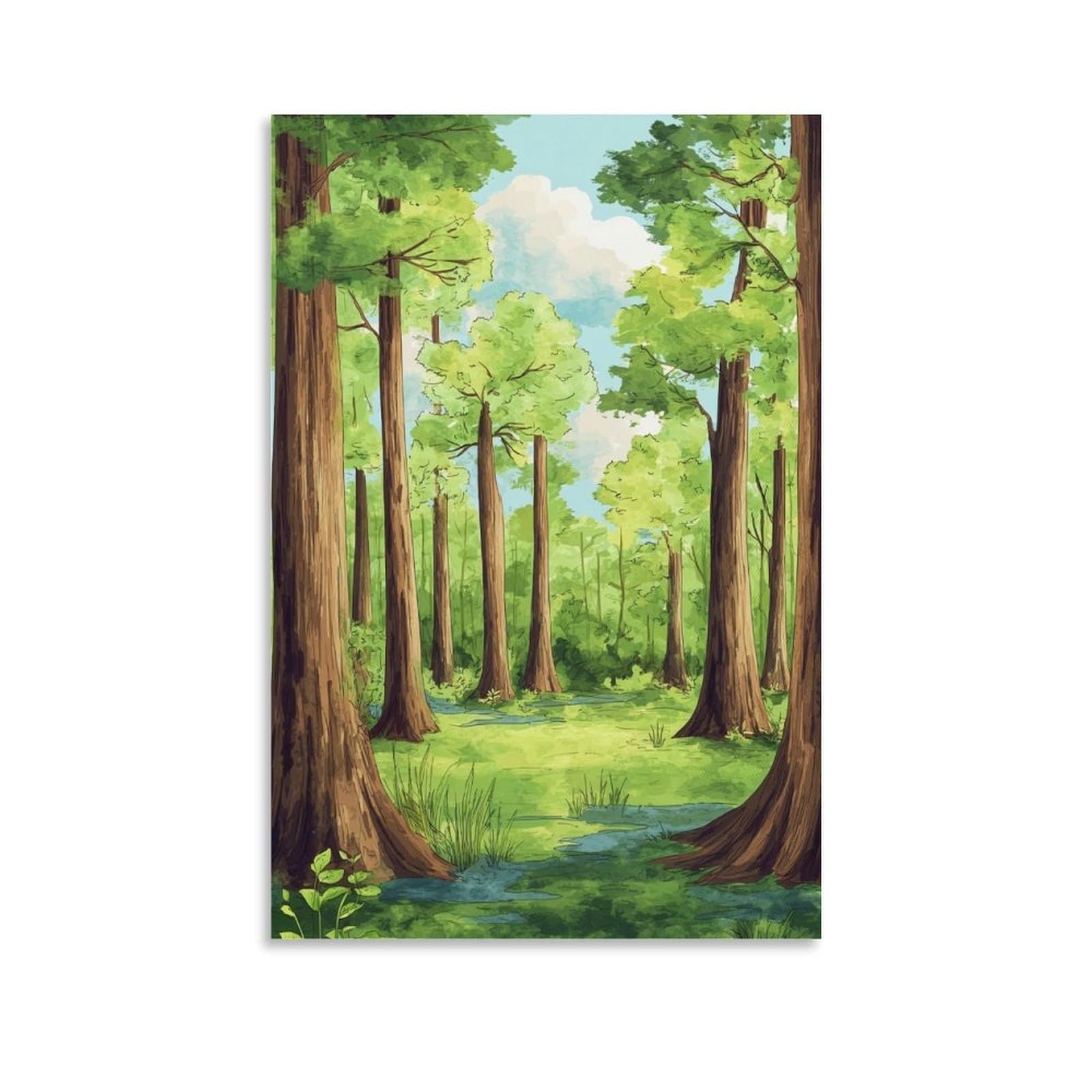 ZBBGGOZ Cache River State Natural Area Posters 24x36inch(60x90cm) Vintage Watercolor Canvas Art